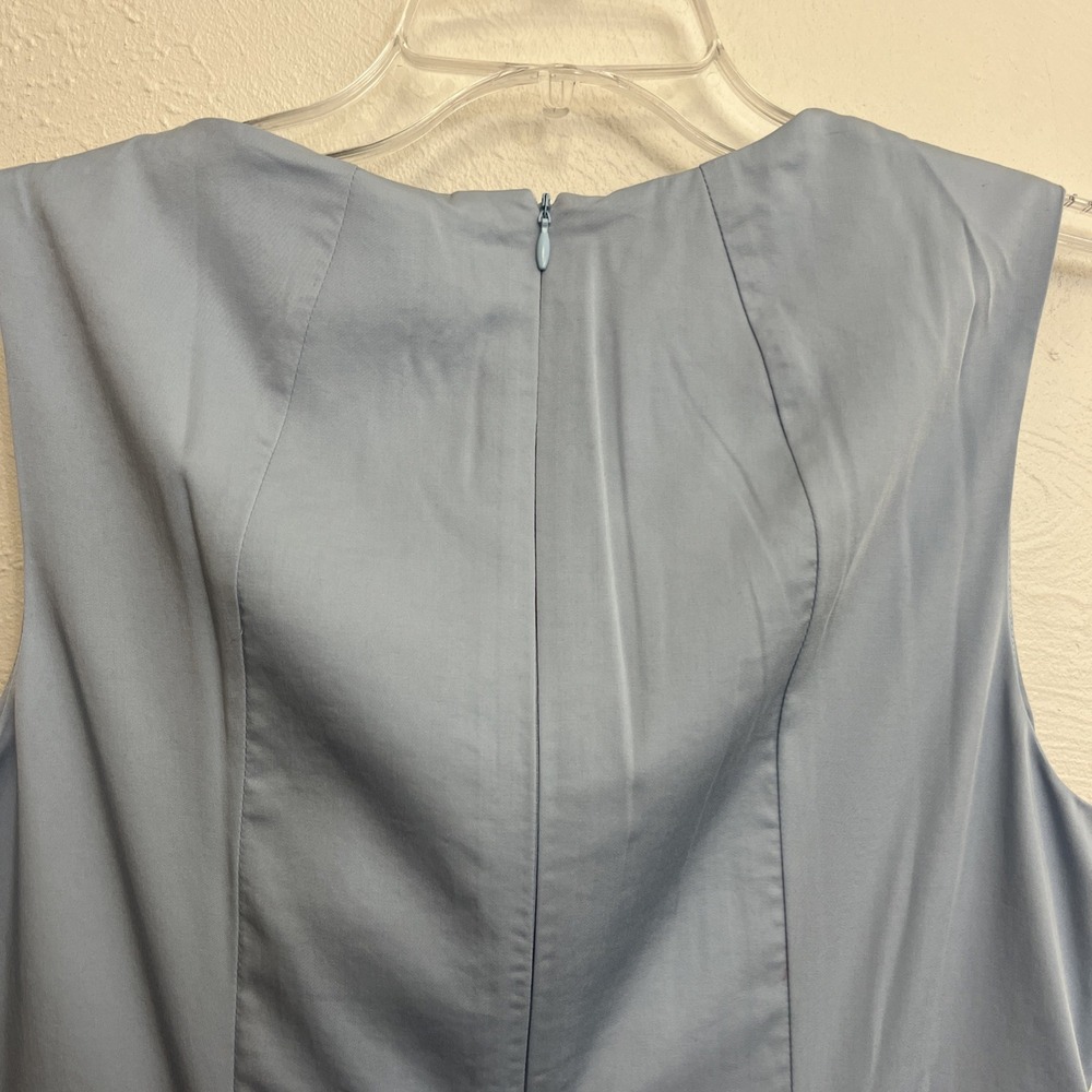 JNSQ FiFi Dress Size 8 NWT $79 Je Ne Sais Quoi Blue Asymmetric Hem Tencel Zip - Picture 7 of 14